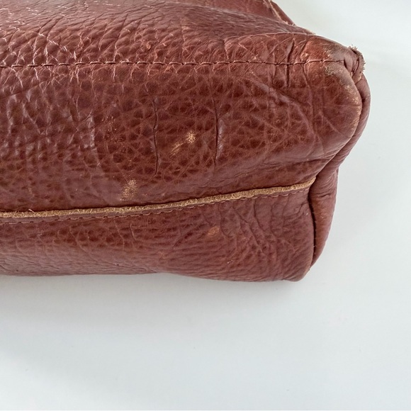 Portland Leather Pebbled Leather Brown Shoulder Tote Bag - Picture 7 of 11